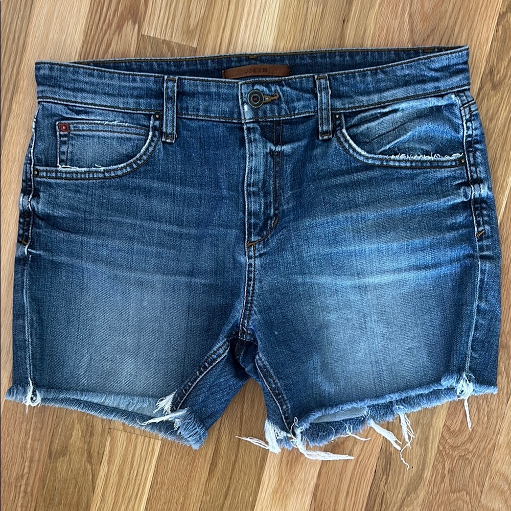 Joe's Jeans Frayed Hem Blue Denim Shorts
